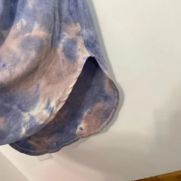 NEW NWT PINK ROSE Periwinkle Blue Mauve Pink Tie Dye Sleeveless Midi Tank Dress - Picture 8 of 16